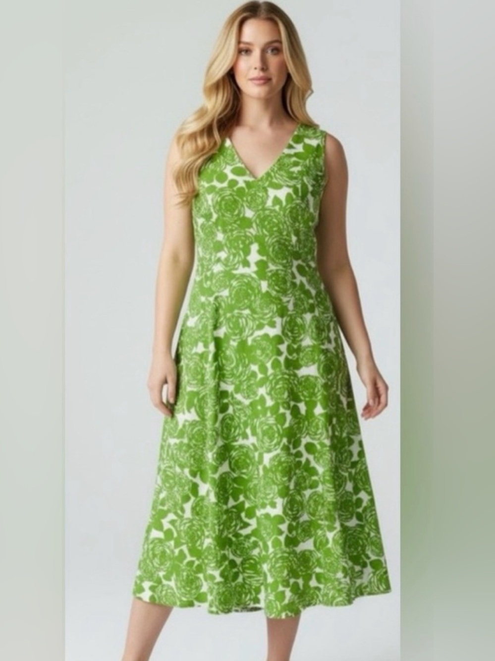 BODEN Floral Midi Dress Size 14 100% Cotton